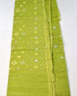 Olive Green Handlooms Jamdhani Sharee