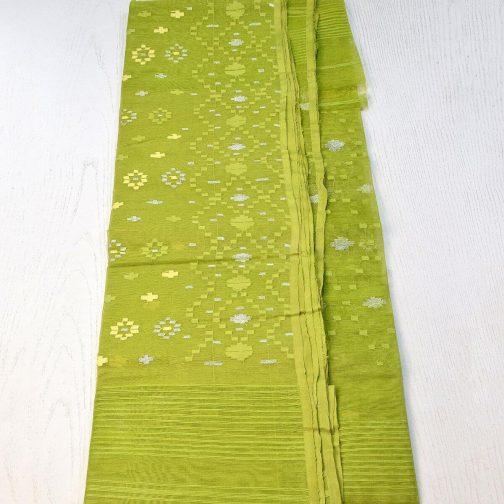 Olive Green Handlooms Jamdhani Sharee